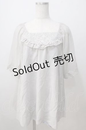 画像: axes femme / リリー柄重ね着風チュニック M グレー Y-25-07-03-030-AX-OP-SZ-ZY