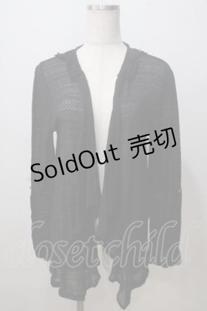 画像: axes femme / レース使いラッセルカーデ M 黒 Y-25-07-03-035-AX-TO-SZ-ZY