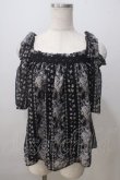 画像1: axes femme POETIQUE / 肩リボンオフショルブラウス M 黒 Y-25-07-03-039-AX-BL-SZ-ZY (1)