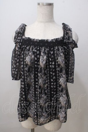 画像: axes femme POETIQUE / 肩リボンオフショルブラウス M 黒 Y-25-07-03-039-AX-BL-SZ-ZY