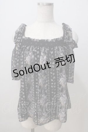 画像: axes femme POETIQUE / 肩リボンオフショルブラウス M 黒 Y-25-07-03-039-AX-BL-SZ-ZT211