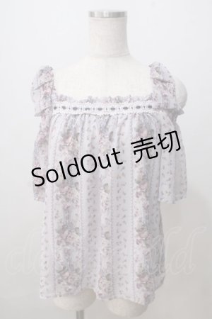 画像: axes femme POETIQUE / 肩リボンオフショルブラウス M ラベンダー Y-25-07-03-040-AX-BL-SZ-ZY