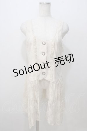 画像: axes femme / レース使いJQロングベスト M 生成り Y-25-07-03-043-AX-TO-SZ-ZY