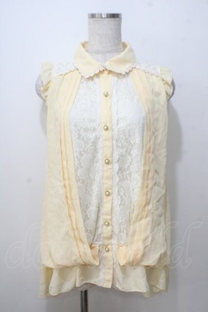 画像: axes femme / ノースリーブレース配色ロングブラウス M 生成り Y-25-07-03-045-AX-BL-SZ-ZY