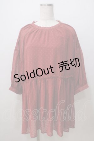 画像: axes femme / ドットドビーブラウス M 赤 Y-25-07-03-046-AX-BL-SZ-ZY