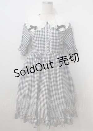 画像: DearMyLove / シンプル丸襟リボンワンピース  チェック Y-25-07-06-046-EL-OP-SZ-ZY