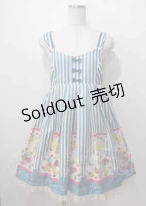 画像: Emily Temple cute / ラッピングマカロンプリントノースリーブワンピース  ブルー Y-25-07-06-053-ET-OP-SZ-ZY