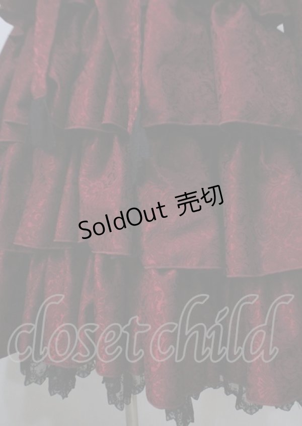 画像4: Vallee lys / Coquelicot Dress ミディアム丈 ジャガード  ワイン Y-25-07-06-060-GO-OP-SZ-ZS (4)