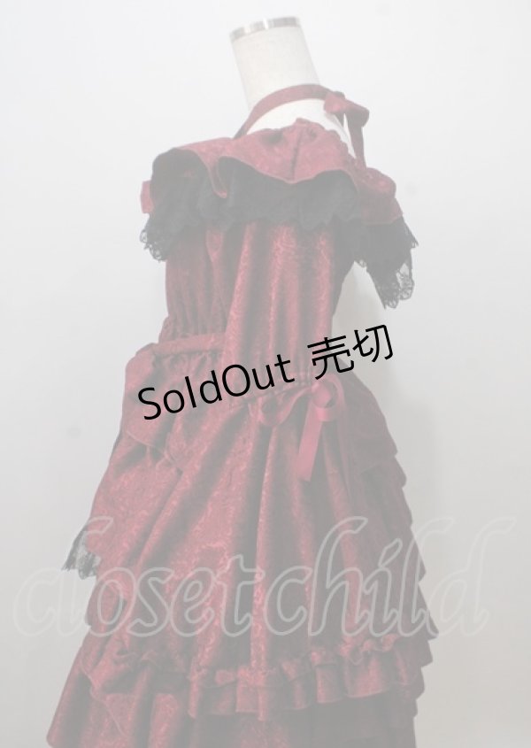 画像5: Vallee lys / Coquelicot Dress ミディアム丈 ジャガード  ワイン Y-25-07-06-060-GO-OP-SZ-ZS (5)