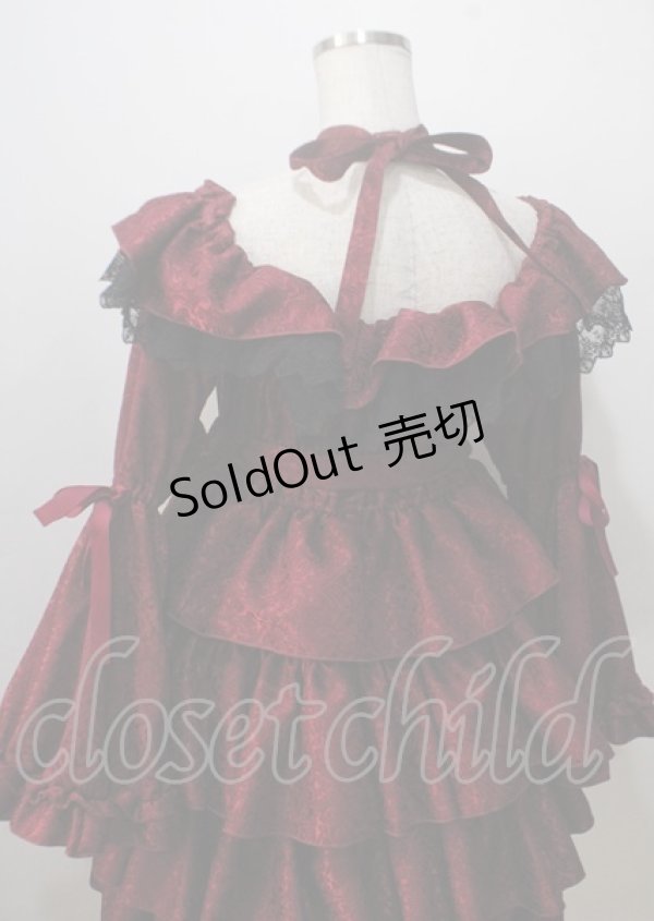 画像6: Vallee lys / Coquelicot Dress ミディアム丈 ジャガード  ワイン Y-25-07-06-060-GO-OP-SZ-ZS (6)