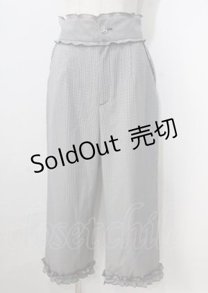 画像: axes femme POETIQUE / ギンガムチェックフリルパンツ M 黒 Y-25-07-06-062-AX-PA-SZ-ZI