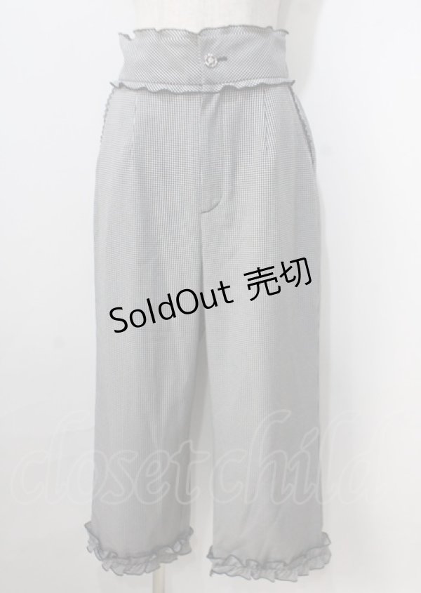 画像1: axes femme POETIQUE / ギンガムチェックフリルパンツ M 黒 Y-25-07-06-062-AX-PA-SZ-ZI (1)