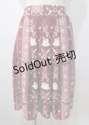 画像: axes femme kawaii / お菓子柄スカート  ワイン Y-25-07-06-071-AX-SK-SZ-ZY