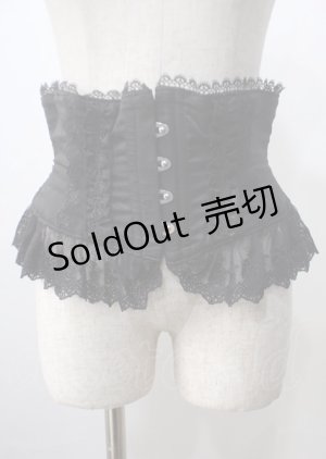 画像: ATELIER PIERROT / フリルレースショートコルセット  黒 Y-25-07-06-073-EL-ZA-SZ-ZY