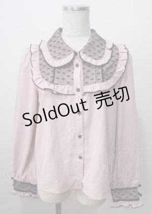 画像: DearMyLove / ハートドットチュール重ねバックルブラウス  ピンク Y-25-07-06-020-EL-BL-SZ-ZY