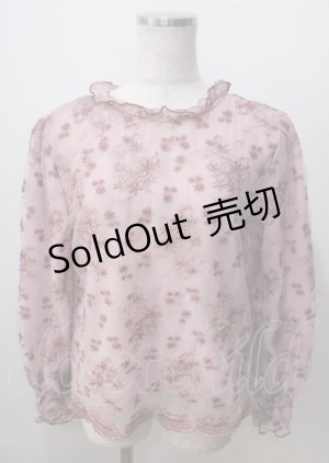 画像: axes femme / 2wayチュール刺繍ブラウス  ピンク Y-25-07-06-023-AX-BL-SZ-ZY