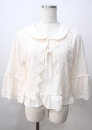 画像: axes femme POETIQUE / レースレイヤードブラウス  生成り Y-25-07-06-026-AX-BL-SZ-ZY