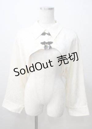 画像: axes femme / チャイナ釦付ボレロ風ブラウス  生成り Y-25-07-06-028-AX-TO-SZ-ZY