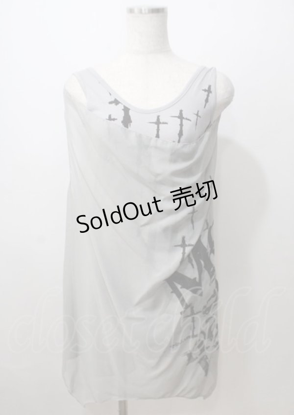 画像1: GHOST of HARLEM / シアー重ねタンクトップ  グレー Y-25-07-06-032-GL-TO-SZ-ZY (1)
