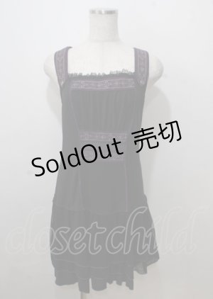画像: OZZ ANGELO / 刺繍入りチュニ  黒 Y-25-07-06-037-OO-OP-SZ-ZY