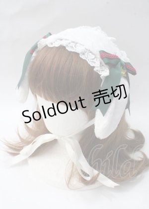 画像: Angelic Pretty / ロップイヤーbunnyヘッドドレス/原宿店限定  白×グリーン Y-25-07-08-066-AP-AC-SZ-ZY
