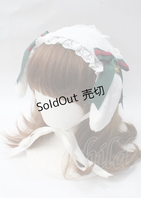 画像1: Angelic Pretty / ロップイヤーbunnyヘッドドレス/原宿店限定  白×グリーン Y-25-07-08-066-AP-AC-SZ-ZY (1)