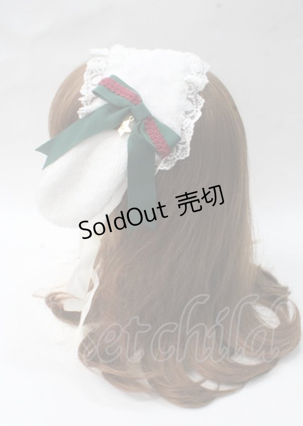 画像2: Angelic Pretty / ロップイヤーbunnyヘッドドレス/原宿店限定  白×グリーン Y-25-07-08-066-AP-AC-SZ-ZY (2)