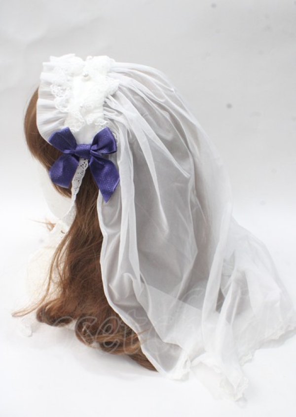 画像2: Angelic Pretty / Luminous Sanctuaryシスターベールヘッドレス  シロ Y-25-07-08-067-AP-AC-SZ-ZY (2)