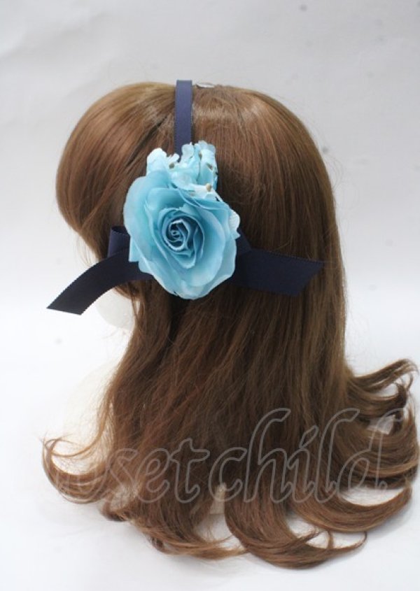画像2: Innocent World / 紫陽花と薔薇のカチューシャ - ブルー Y-25-07-08-069-IW-AC-SZ-ZY (2)