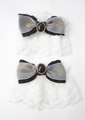 画像: Angelic Pretty / Princessロゴリボンお袖とめ  クロ Y-25-07-08-008-AP-ZA-SZ-ZY