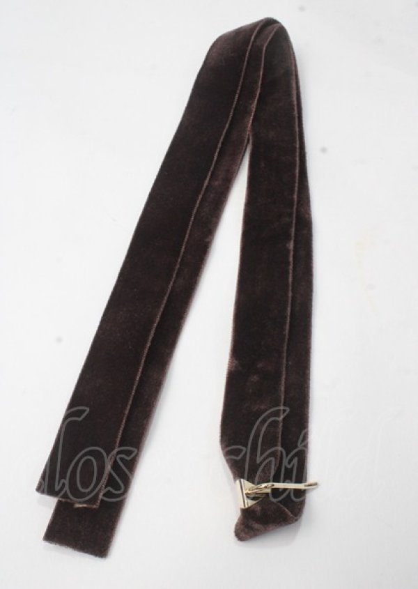 画像1: F&A /ベロアリボンロングポニーフック F ブラウン Y-25-07-08-018-LO-AC-SZ-ZT168-F003 (1)