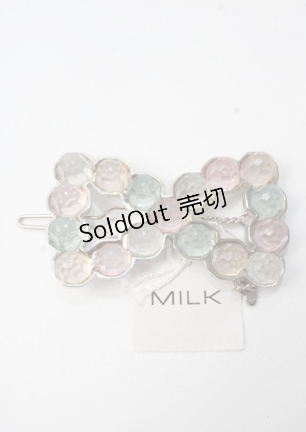 画像1: MILK / クリスタルribbonバレッタ  シルバー×キャンディカラー Y-25-07-08-031-ML-AC-SZ-ZT168-F003 (1)