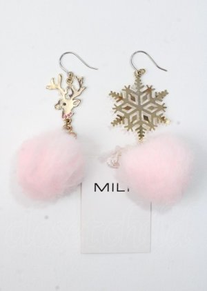 画像: MILK / Nordicピアス  ピンク×ゴールド Y-25-07-11-040-ML-AC-SZ-ZI