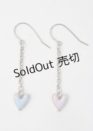 画像: MILK / little ハートピアス  シルバー×サックス・ピンク Y-25-07-11-005-ML-AC-SZ-ZI