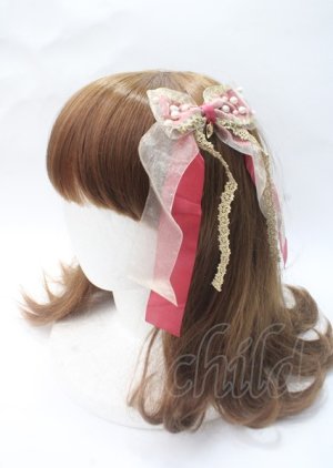 画像: Angelic Pretty / Sweet Jelly Girlリボンクリップ  ボルドー Y-25-07-11-051-AP-AC-SZ-ZT0713Y