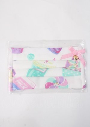 画像: Angelic Pretty / Fancy Candyマスクカバー  シロ Y-25-07-11-055-AP-ZA-SZ-ZT0713Y