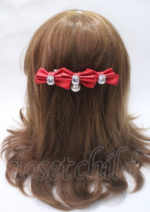画像1: Angelic Pretty / Prima Ribbonバレッタ  レッド Y-25-07-11-056-AP-AC-SZ-ZY (1)