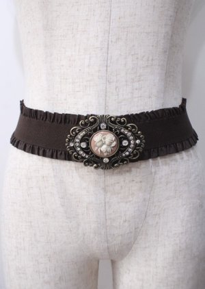 画像: axes femme / カメオバックルゴムベルト  シルバー Y-25-07-11-066-AX-ZA-SZ-ZY