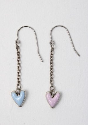 画像: MILK / little ハートピアス  シルバー×サックス・ピンク Y-25-07-11-007-ML-AC-SZ-ZI