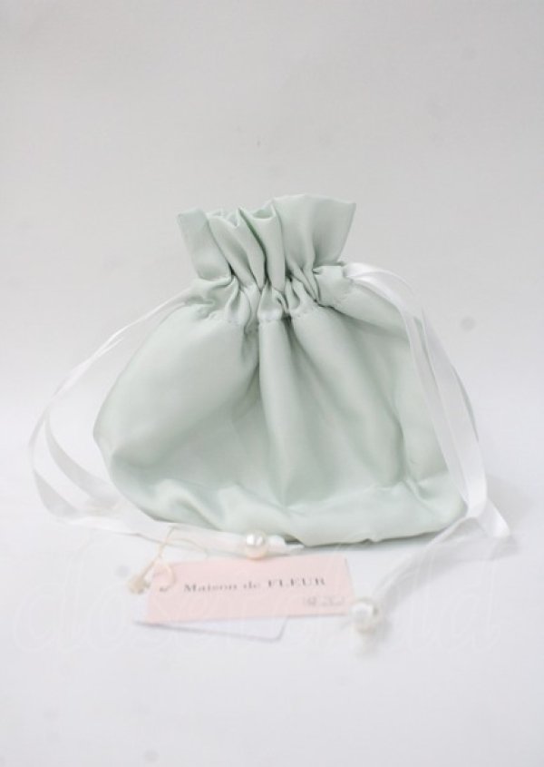 画像2: Maison de FLEUR / フラワー巾着 F ミント Y-25-07-11-076-LO-ZA-AS-ZT168-F007 (2)