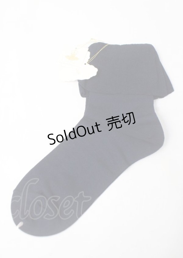 画像2: Jane Marple / リボン付きソックス  紺 Y-25-07-11-081-JM-ZA-SZ-ZT169-F003 (2)