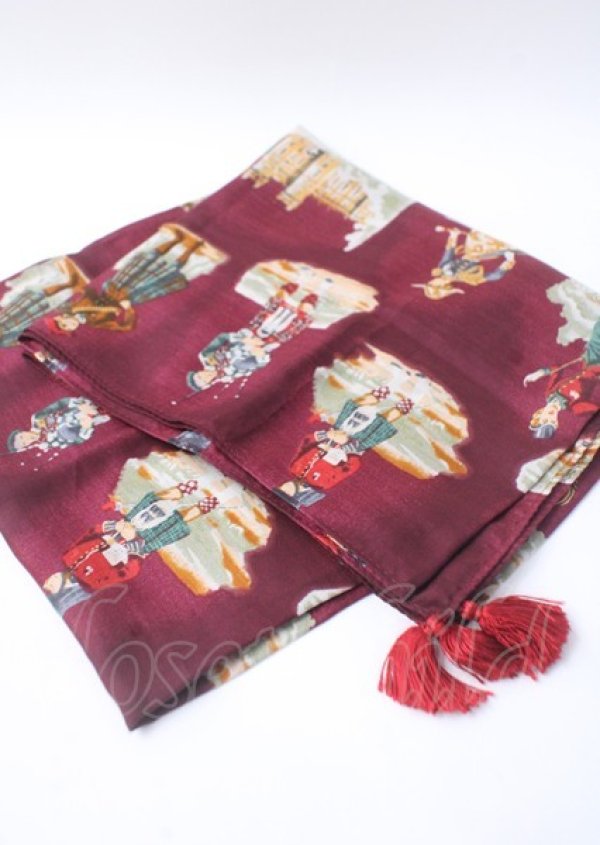 画像1: Jane Marple / Old Englandのスカーフ  ボルドー Y-25-07-11-084-JM-ZA-SZ-ZY (1)