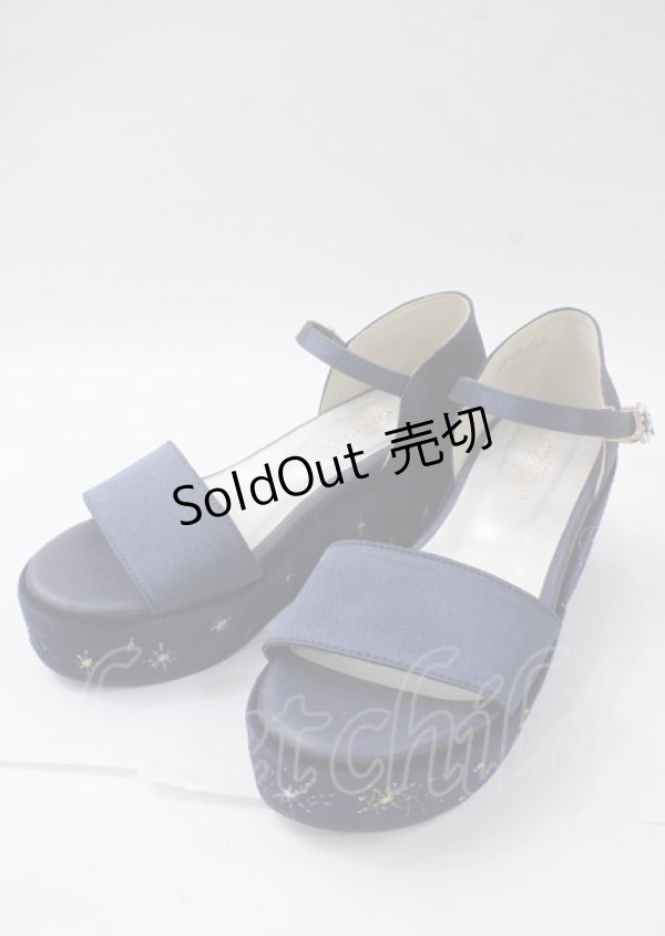 画像1: axes femme POETIQUE / 星座刺繍サンダル L 紺 Y-25-07-11-114-AX-SH-SZ-ZY (1)