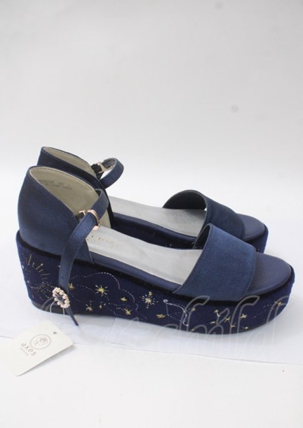画像4: axes femme POETIQUE / 星座刺繍サンダル L 紺 Y-25-07-11-114-AX-SH-SZ-ZY (4)