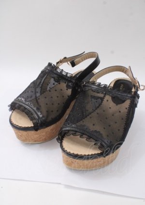 画像: axes femme POETIQUE / ドットチュールサンダル M 黒 Y-25-07-11-115-AX-SH-SZ-ZY