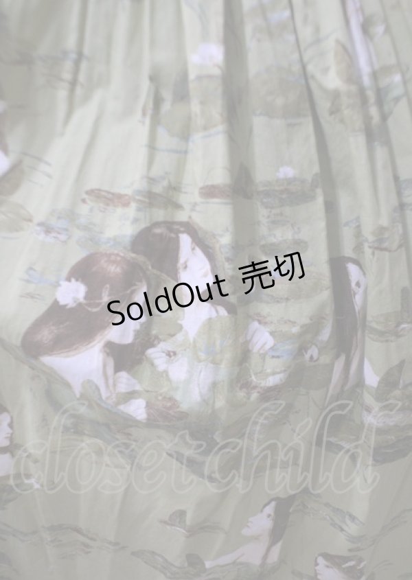 画像4: WONDERFUL WORLD / 睡蓮と少女ワンピース  グリーン Y-25-07-11-123-LO-OP-SZ-ZY (4)