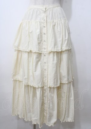 画像: WONDERFUL WORLD / 段々フリルスカート  生成り Y-25-07-11-127-LO-SK-SZ-ZY