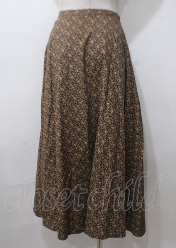 画像2: WONDERFUL WORLD / 小花柄スカート  こげ茶 Y-25-07-11-129-LO-SK-SZ-ZY (2)