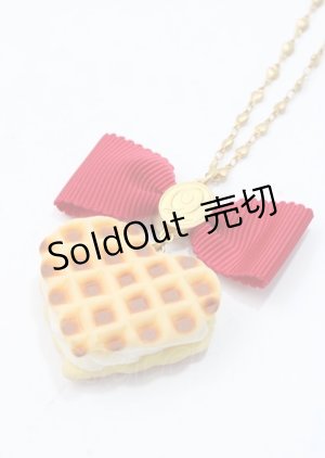 画像: Q-pot. / バターミルクワッフルネックレス  アカ Y-25-07-11-018-QP-AC-AS-ZY