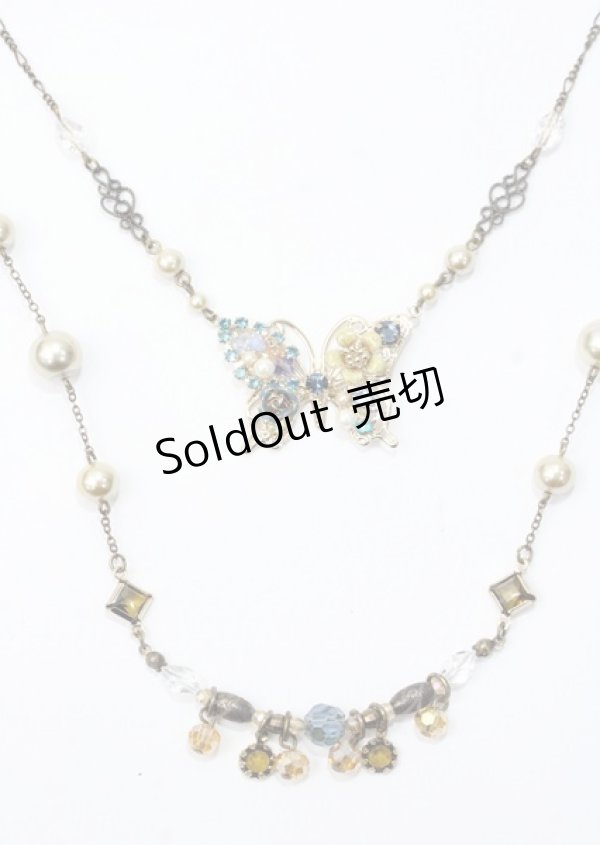画像2: axes femme / 蝶モチーフ2連ネックレス  アンティークゴールド Y-25-07-11-034-AX-AC-SZ-ZY (2)